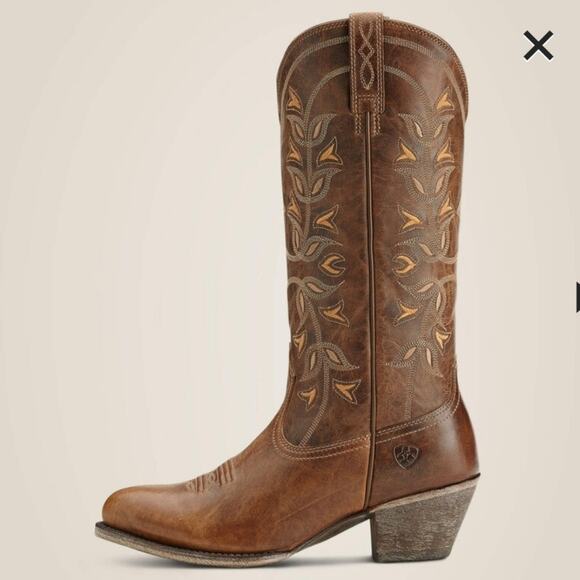 Ariat NWT Desert Holly Western Boots with Leaf Stitching 8.5 - Picture 2 of 15